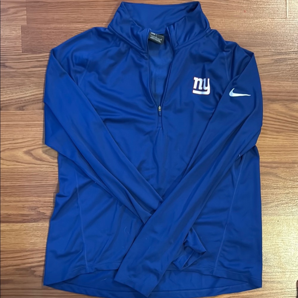 New York Giants Nike Royal Blue Quarter-Zip Top